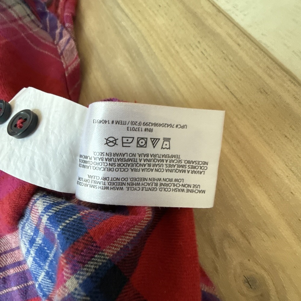 Orvis Classic Collection Red Purple Plaid Flannel Button Down Shirt Womens XXL - Picture 3 of 6